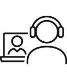 Icon representing SLPs in teletherapy.